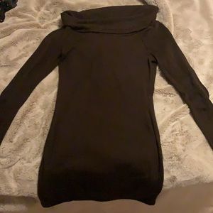 chocolate turtle neck sweater dress